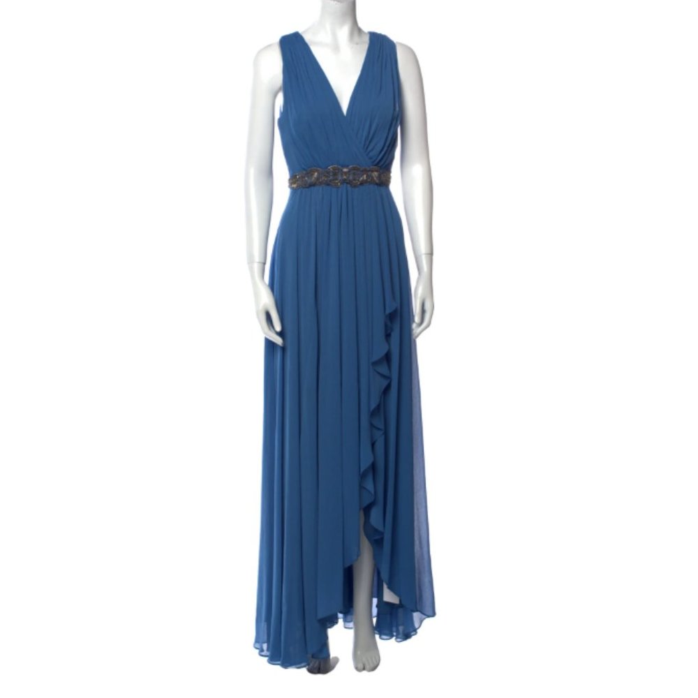 BADGLEY MISCHKA Plunge V Neckline Maxi Dress Size: S, US 4